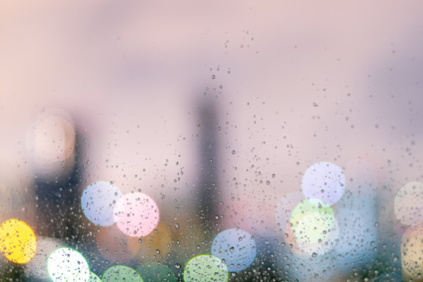 landscape of a blurred window with rain and depressive style